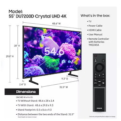 SAMSUNG 55" Class DU7200 Series 4K Smart TV