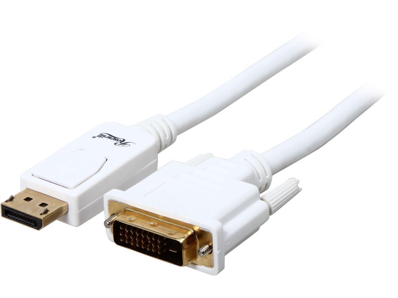 Rosewill RCDC-14008 15 FT. White DisplayPort To Dvi 28Awg DisplayPort To Dvi Cable Male To Male