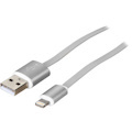 Nippon Labs Usb-Li-6-Sl Silver Aluminum Mfi Lightning Flat Cable With Silver Connetors And Silver Cable