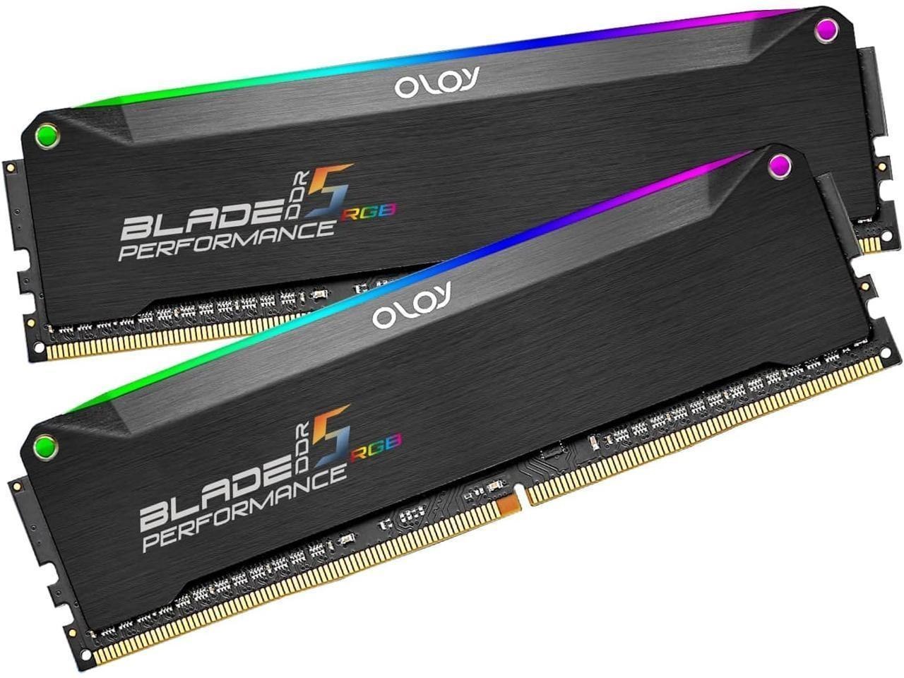 OLOy Blade RGB (Oloy) 32GB (2 X 16GB) DDR5 5600 (PC5 44800) Desktop Memory Model Nd5u1656402brkda