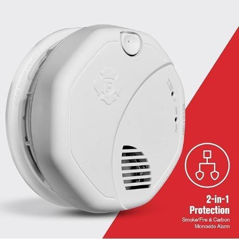 First Alert SMCO410 Z-Wave Battery-Powered Smoke Detector & Carbon Monoxide Alarm, Works with Ring Alarm Base Station, Single Pack, White
