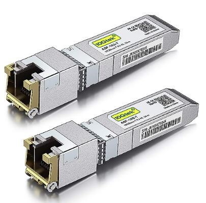 10Gtek SFP+ to RJ45 Copper Module - 10GBase-T Transceiver for Cisco SFP-10G-T-S Ubiquiti unifi UF-RJ45-10G D-Link Supermicro Broadcom Linksys up to 30m Pack of 2