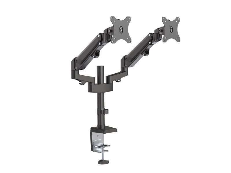 Brateck Dual Monitors Heavy-Duty Aluminum Gas Spring Monitor Arm Fit Most 17''-32'' Up To 12KG Per Screen Vesa 75X75/100X100 (LS)