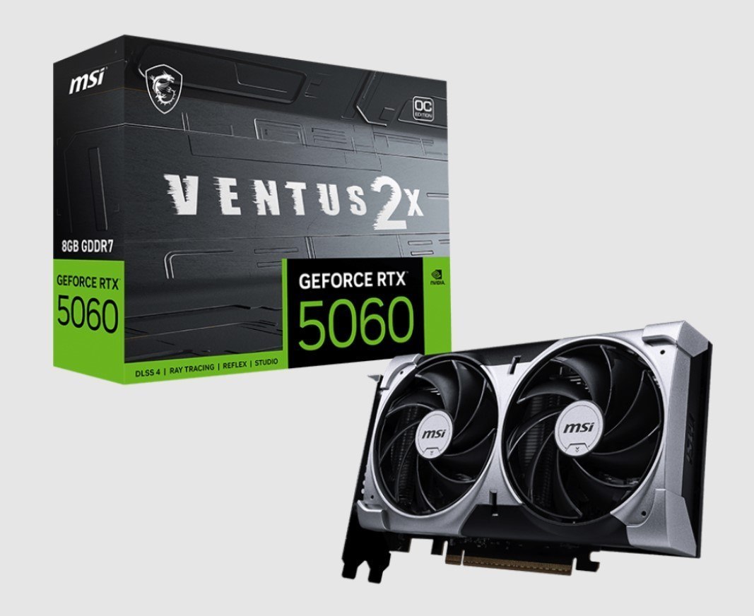 Msi nVidia GeForce RTX 5060 8G Ventus 2X Oc, Pci Express® Gen 5 X16, Boost: 2527 MHz, Cuda 3840 Units, 8GB GDDR7, . Hdmi™ X 1