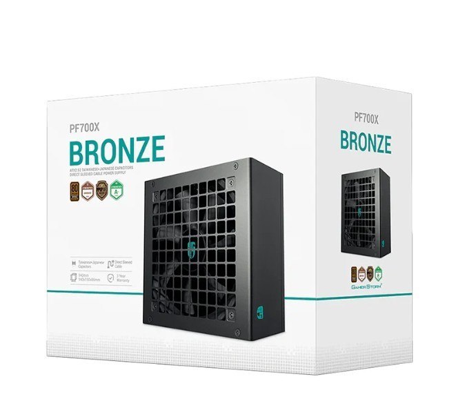 DeepCool PF700X 700W Gamer Storm 80+ Bronze/ Cybenetics Atx Power Supply 120MM Fan, Japanese & Taiwanese Capacitors, DC To DC, Atx12v V2.52
