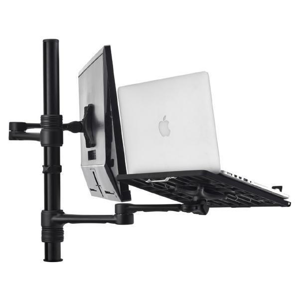 Atdec Monitor & Notebook Desk Mount, Up To 8KG Monitor, Up To 18" Notebook, Black, 10YR