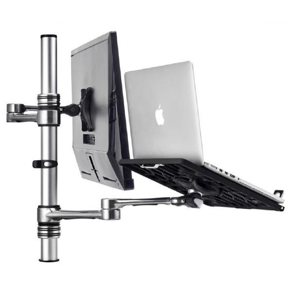 Atdec Monitor & Notebook Desk Mount, Up To 8KG Monitor, Up To 18" Notebook, Polished 10YR