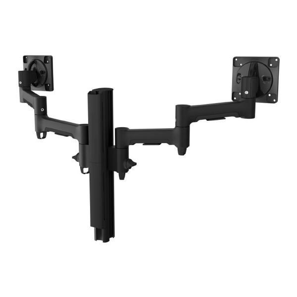Atdec Awms-2-4640 Dual Monitor Swing Arms On 400MM Post. Max Load: 12KG (Flat), 10KG (Curved), Bolt-Through Desk Fixing, Vesa Up To 100X100. Black.