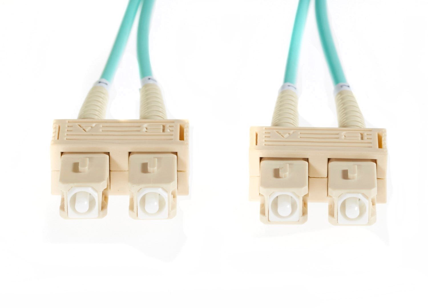 4Cabling 2M SC-SC Om4 Multimode Fibre Optic Cable: 3MM Oversleeving | Aqua