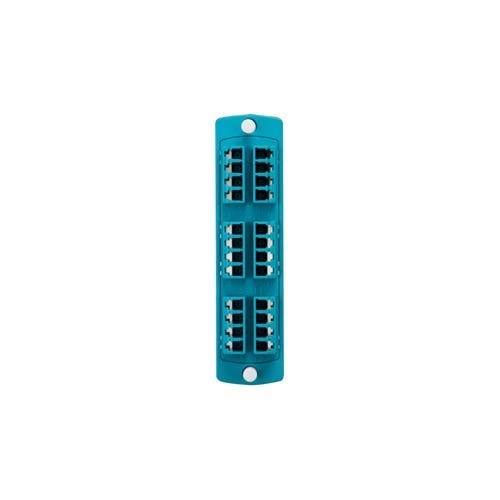 Leviton - SDX Adaptor Plate (Aqua) 24F Om3 Quad LC Zirconia Ceramic Sleeve