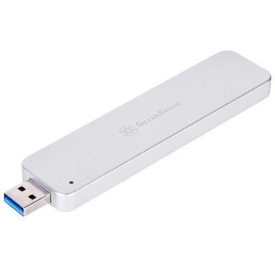 SilverStone Sil Enc Ext-P-M2-Sata-Usb3-Silver-Ms09s