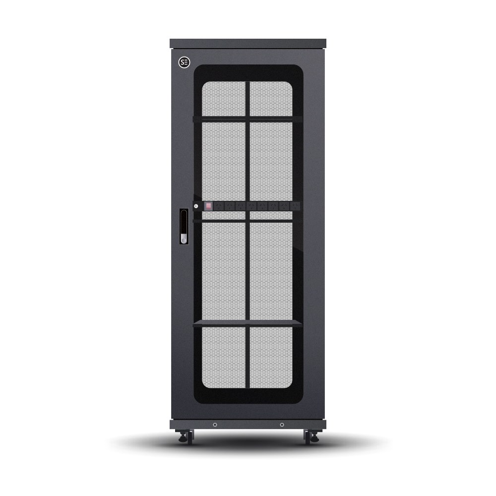 Serveredge 37Ru Fully Assembled Free Standing Server Cabinet - 600W X 600D X 1832H Includes:Lockable Front Glass DoorLockable Dual Rear Mesh DoorsLockable Side Panels1 X 8 Way Pdu1 X 2 Way Roof Mount