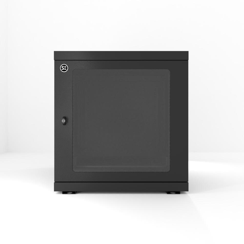 Serveredge 12Ru Fully Assembled Hinged Wall Mounted Cabinet - 600W X 700D X 637H Includes:Toughened Glass DoorQuick Release Lockable Side PanelL-Shaped Rails1 X Cantilever ShelfCut Out Slots For Fans2