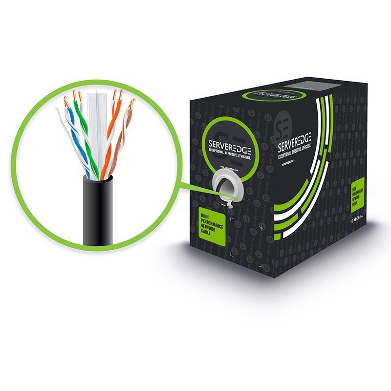 Serveredge Cat6 305M Network Cable - Utp Solid PVC 23Awg - Black