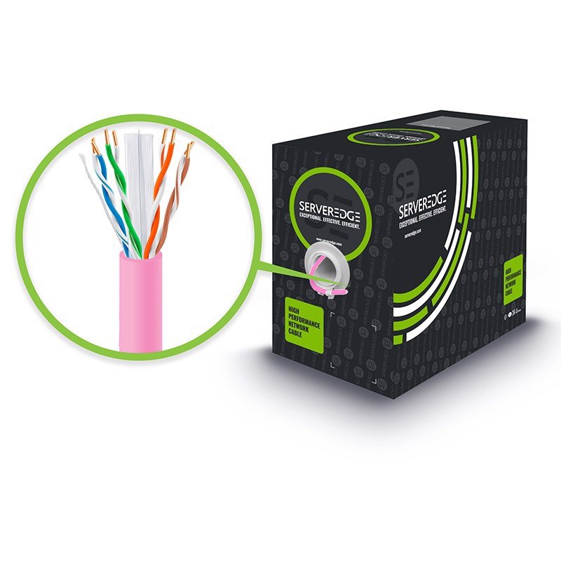 Serveredge Cat6 305M Network Cable - Utp Solid PVC 23Awg - Pink