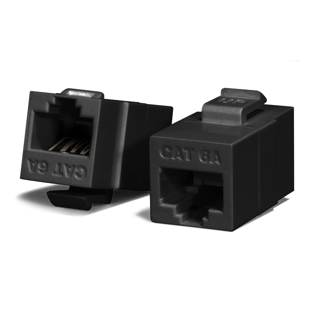 Serveredge Universal Cat6A Utp RJ45 Modular Keystone Coupler - Black