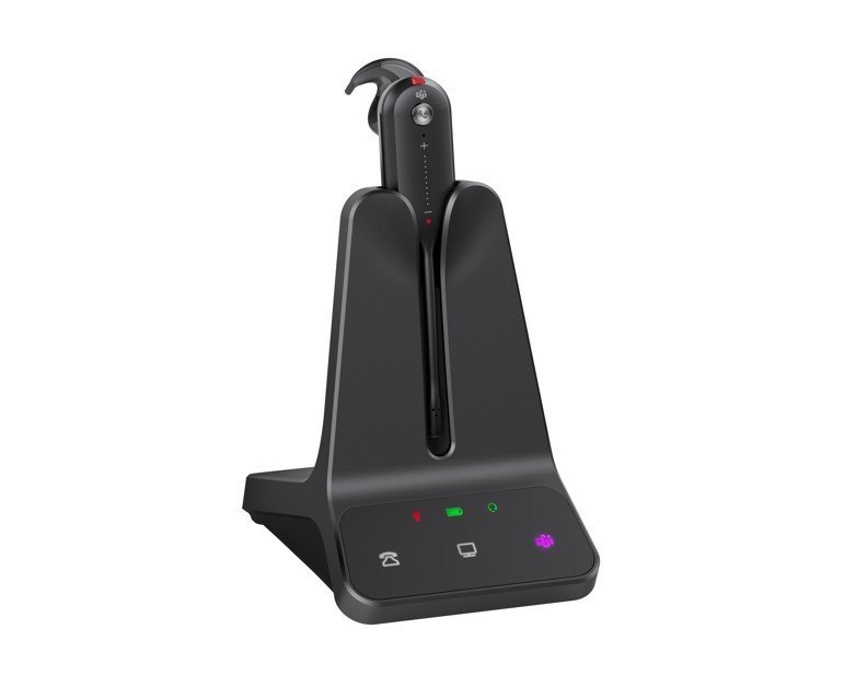 Yealink (WH63 E2 Teams) Microsoft Teams Certified Standard Dect Wireless Headset, Convertible Multiple Wearing Style, Power Adapter & Busylight