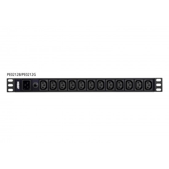 Aten (Pe0212g-At-G) 12 Port 1U Basic Pdu Supports Up To 15A With 12 Iec C13 Outputs