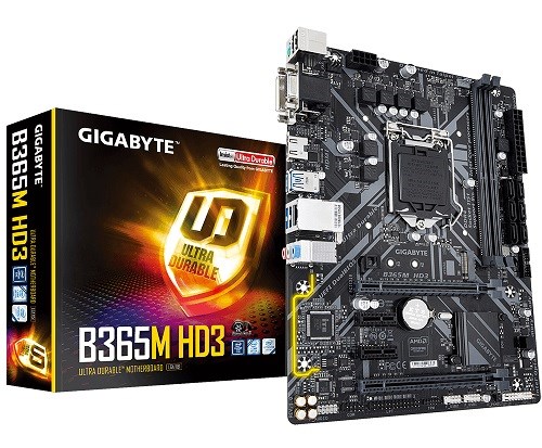 Gigabyte B365M HD3 MB, 1151, 2xDDR4, 6xSATA, 1xM.2, Usb3.1, Uatx, 3YR