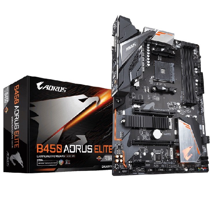 Gigabyte B450 Aorus Elite Am4 MB. 4xDDR4, 6xSATA, 2xM.2, Usb3.1, Atx, 3YR