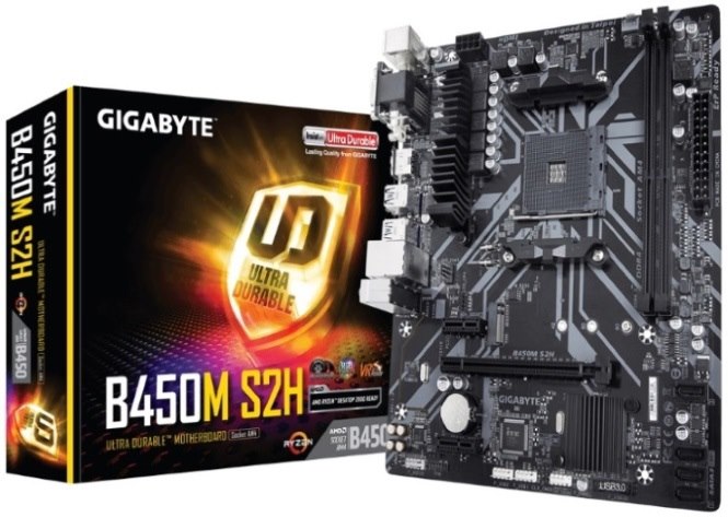 Gigabyte B450M S2H MB, Am4, 2xDDR4, 4xSATA,1xM.2, Usb3.1, MicroATX, 3YR