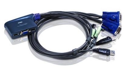 Aten (Cs62us-At) 2 Port Usb KVM Switch. Support Audio, 0.9M Cable
