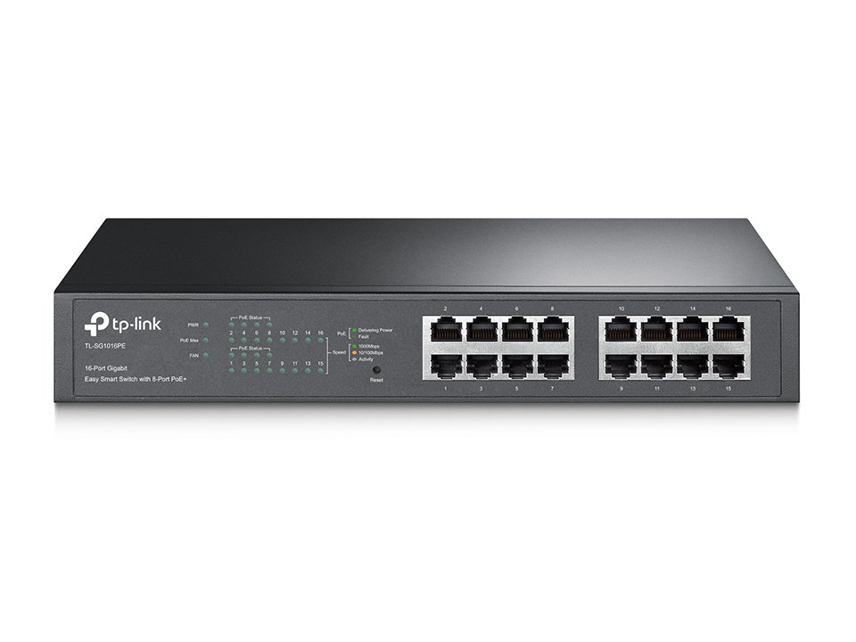 TP-Link Tl-Sg1016pe 16-Port Gigabit Desktop/Rackmount Switch