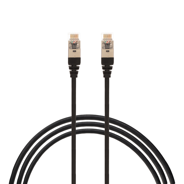 4Cabling 3M Cat 6A RJ45 S/FTP Thin LSZH 30 Awg Network Cable. Black