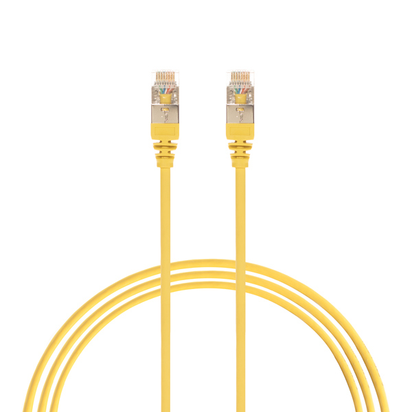 4Cabling 1.5M Cat 6A RJ45 S/FTP Thin LSZH 30 Awg Network Cable. Yellow