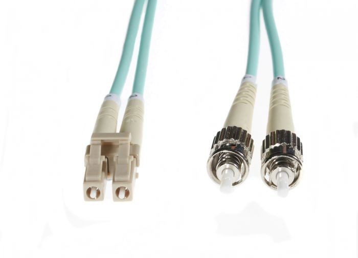 4Cabling 2M LC-ST Om4 Multimode Fibre Optic Cable: Aqua