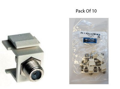 4Cabling Pay-TV Keystone F-Connector White - Pack Of 10