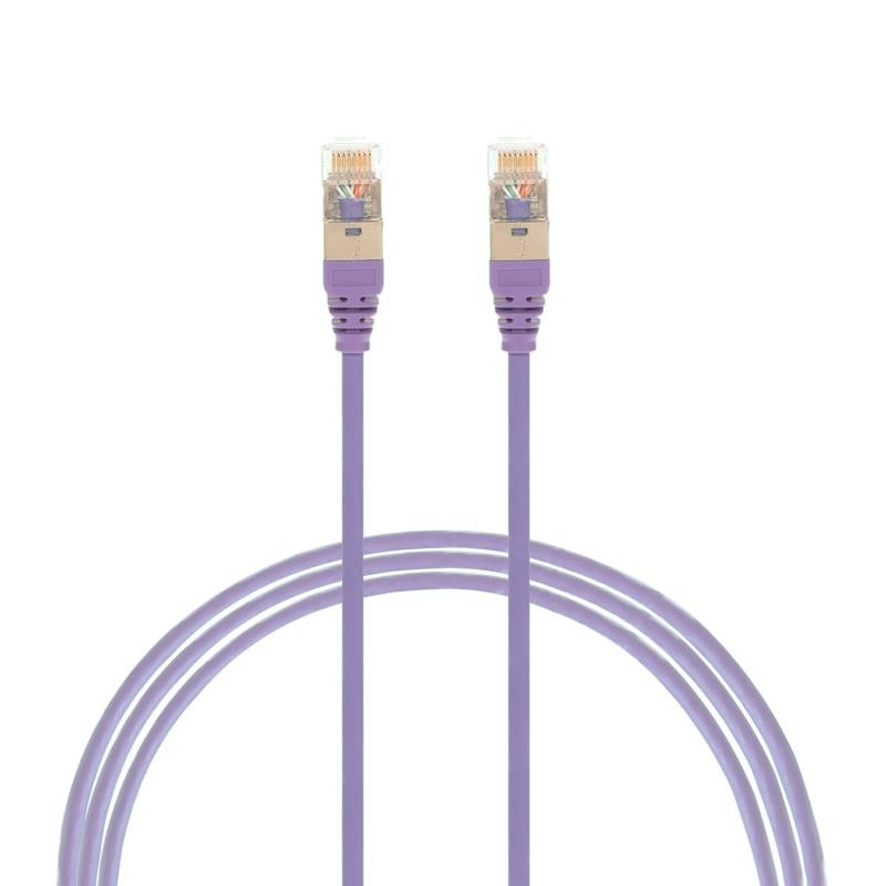 4Cabling 5M Cat 6A RJ45 S/FTP Thin LSZH 30 Awg Network Cable. Purple