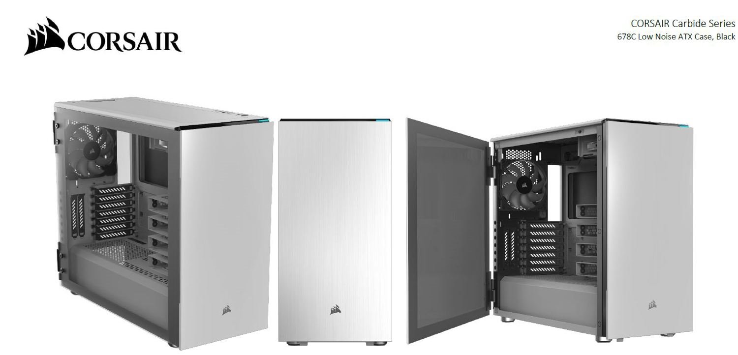 Corsair Carbide 678C Computer Case - ATX Motherboard Supported - White