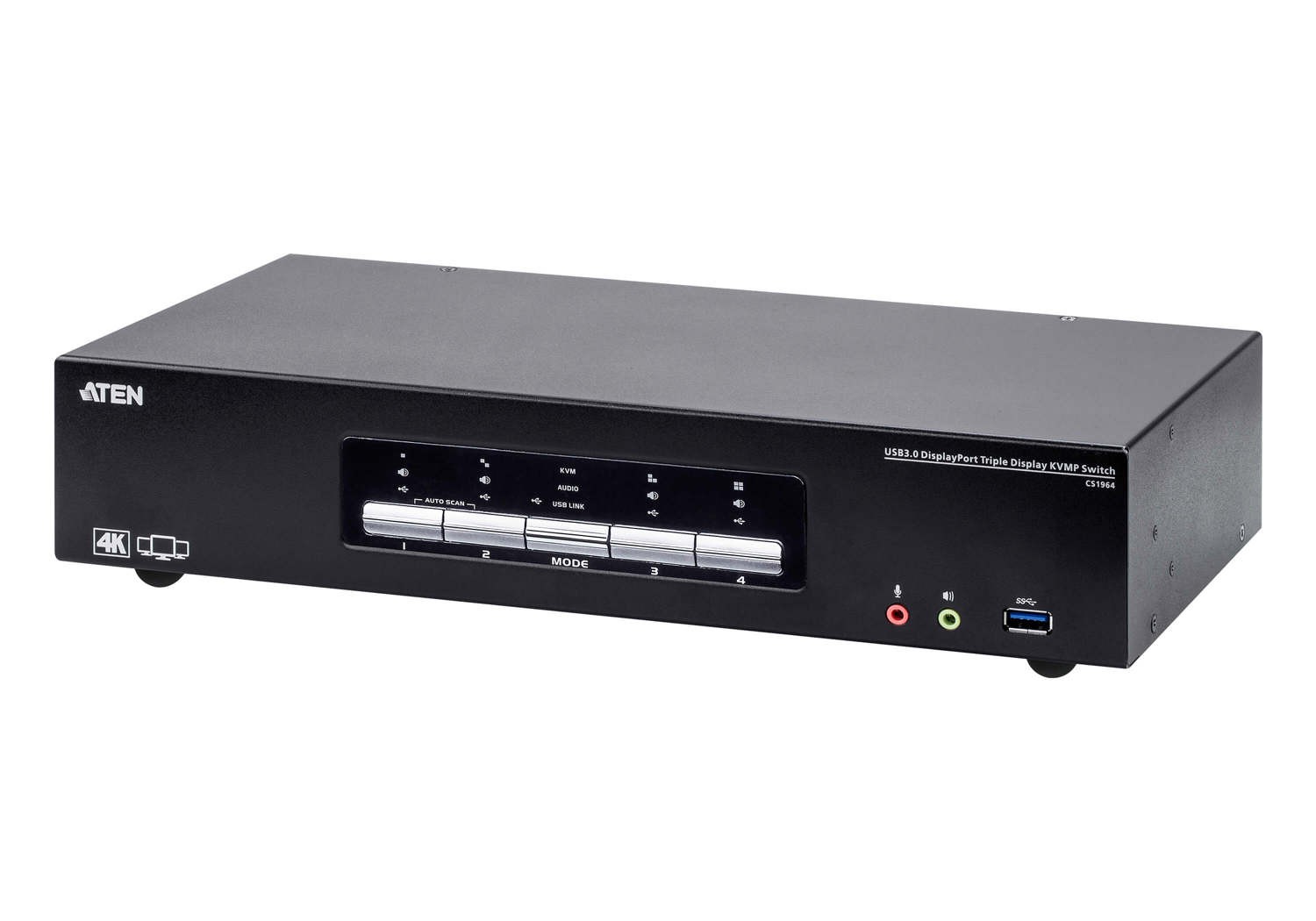 Aten Cs1964-At-U 4 Port Usb 3.0 4K Triple Displayport KVMP Switch 2YR