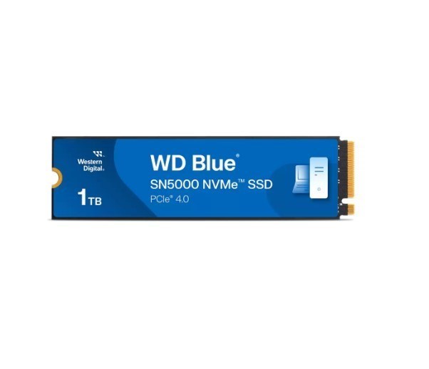 SanDisk Western Digital WD Blue SN5000 NVMe™ 1TB SSD M.2 2280, 5,150MB/s R 4,900MB/s W, 730K Iops R / 770K Iops W, PCIe Gen4 X4, 5-Y Warranty