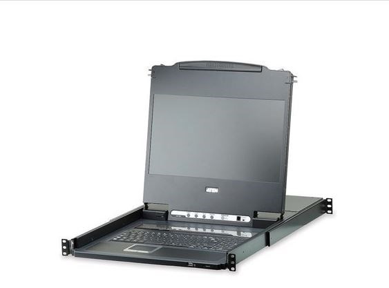 Aten Rackmount Usb Dvi Single Rail 17.3' Widescreen Full HD LCD KVM 8-Port Switch