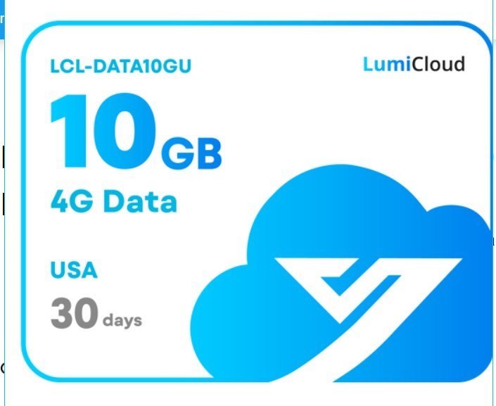 LumiCloud 4G Data 10GB USA: 30 Day Data Plan