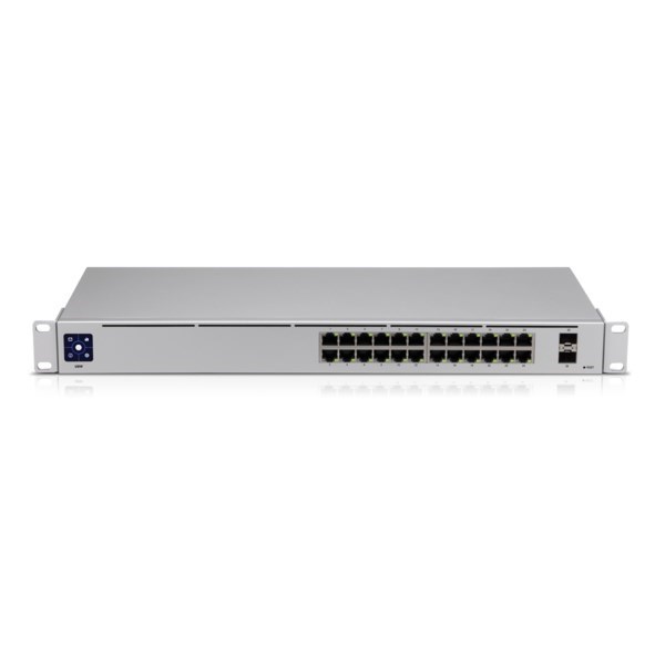 Ubiquiti UniFi 24 Port Managed Gigabit Switch - 24X Gigabit Ethernet Ports, With 2xSFP - Touch Display - Fanless - Gen2