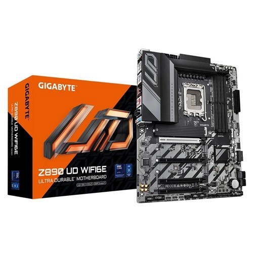 Gigabyte Z890 Ud Wifi6e Intel Lga 1851 Atx Motherboard, 4X DDR5 ~256GB, 4X Pci-E X16, 3X M.2, 4X Sata, 5X Usb 3.2, 1X Usb-C, 4X Usb 2.0