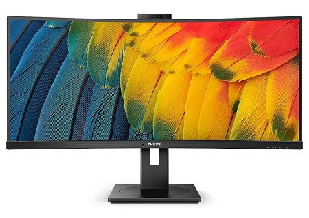 Philips 34" (21:9) Curve Wqhd,Hdmi, DP, Usb-C Dock, RJ45, 5MP Webcam, SPKR, H/Adj, 4YR