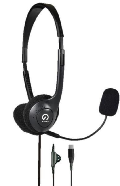 Shintaro Usb-C Lightweight Headset With Microphone, Inline Volume Control, Adjustable Arm, Ideal For VoIP And Hands-Free Communication