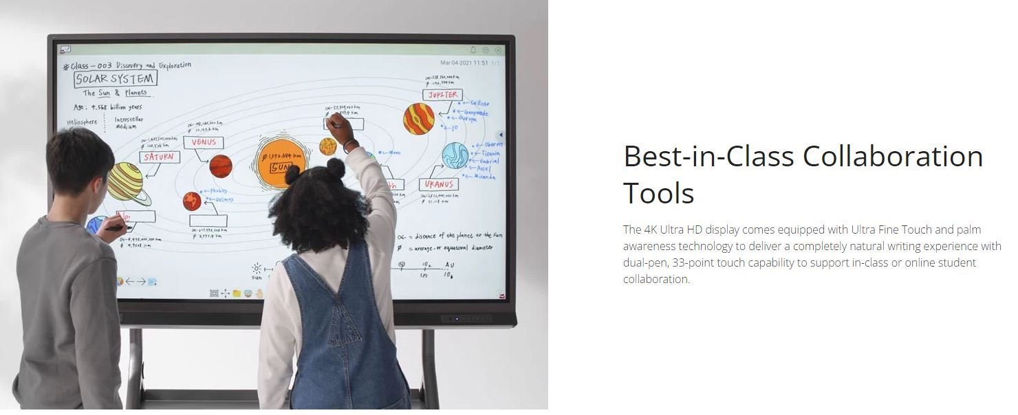 Viewsonic 86' 4K Interactive Touchscreen Display, ViewBoard® Ifp8652-1C Business Education, 33 Point Touch With Naturally Smooth 5 Years On Site WTY