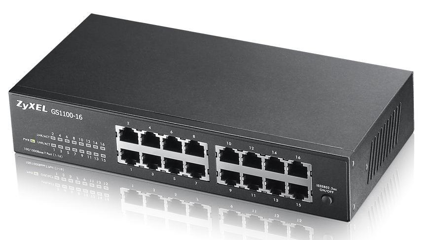 Zyxel GS1100-16 Unmanaged Gigabit Ethernet [10/100/1000] (Zyxel GS1100-16 V3 16 Port Gigabit Unmanaged Switch)