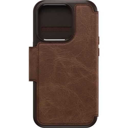 OtterBox Strada Carrying Case (Folio) Apple iPhone 15 Pro Smartphone, Cash, Card - Espresso Brown