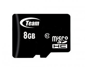 Team Group microSDHC 8GB Class 10 (Team 8GB Micro SDHC Class 10 Flash Card With Adapter)