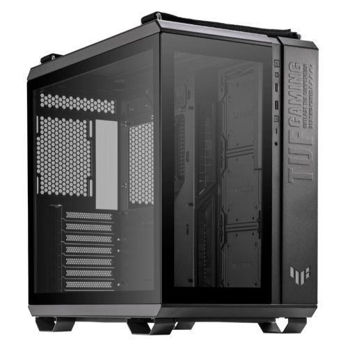 Asus Tuf Gaming GT502 Case W/ Front & Side Glass Window Atx Dual Chamber Modular Design Led Control Button Usb-C Carry Handles Black