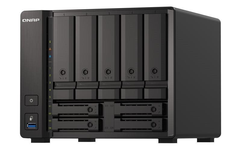 Qnap Ts-H973ax-8G Nas Tower Ethernet Lan Black V1500B (Qnap TS-h973AX-8G/70TB Tosh 9 Bay DT)