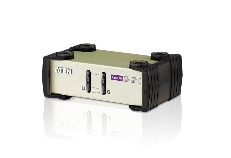 Aten 2-Port Usb - PS/2 Vga KVM Switch [KVM Cables Included] (2 Port Ps2/Usb KVM Console - & PC Ps2/Usb Support Video - Dynasync Gaming K+M Support Mouse Switching - Warranty: 24M)