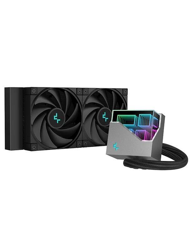 DeepCool LT520 Processor All-In-One Liquid Cooler 12 CM Black 1 PC[S] (DeepCool LT520 AiO Liquid Cpu Cooler Universal Socket 240MM Radiator PWM 2250RPM FK120 Performance Black Fans Addressable RGB