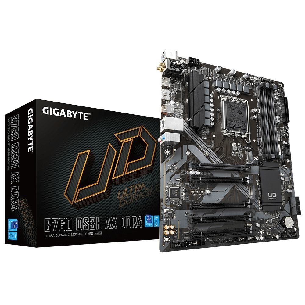 Gigabyte B760 DS3H Ax DDR4 Motherboard Intel B760 Express Lga 1700 Atx (Gigabyte B760 DS3H Ax DDR4 Motherboard Intel Socket 1700 12TH/13TH Gen 1X PCIe 4.0 X16 2 X PCIe 4.0 M.2 Atx Usb Type-C 2.